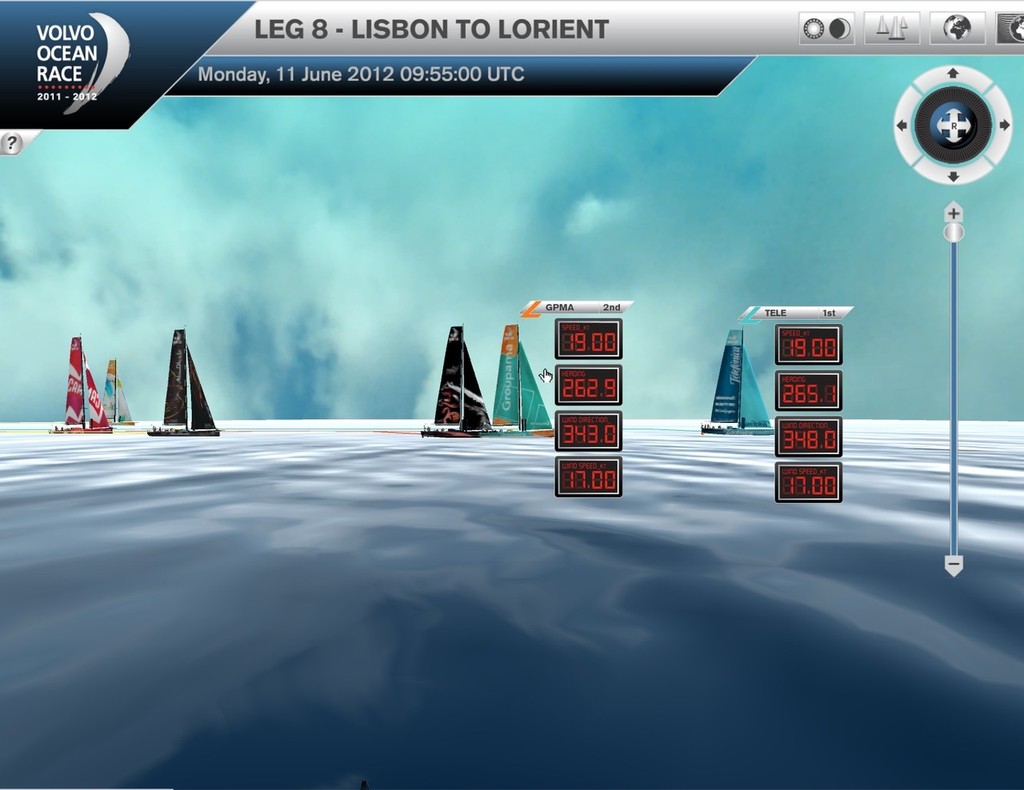 Virtual Eye positions Leg 8 Day 2 1000UTC © Virtual Eye/Volvo Ocean Race http://www.virtualeye.tv/